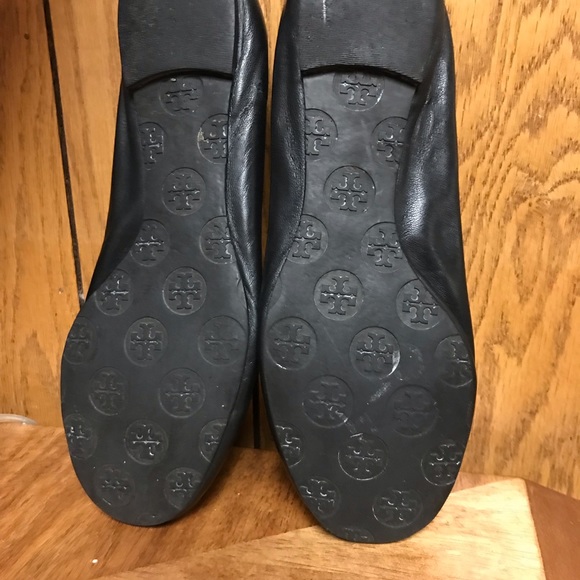 Tory Burch Reva Leather Ballet Flats 8-M Black - Picture 6 of 10